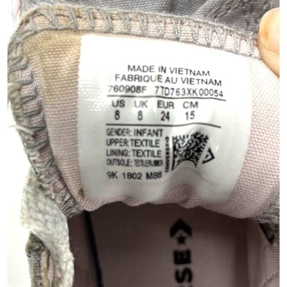 Gray And Pink Converse Shoes All Star Classics - Toddler, 8 - Picture 7 of 7
